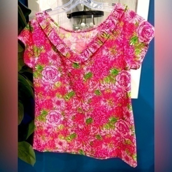 Lily Pulitzer Kipper Lapis Top woman size 2 - Picture 2 of 9